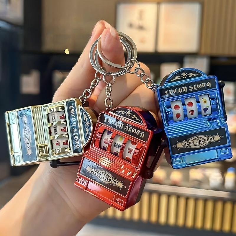【F】Mini Slot Machine Key Chain - Arcade Game Jackpot 评论和价格
